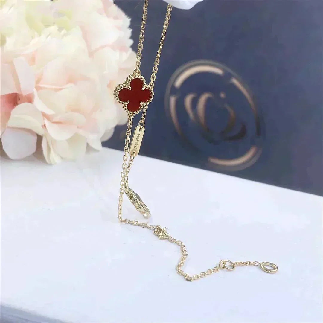 ¡®Veyra Jewelry¡¯CLOVER  CARNELIAN SINGLE FLOWER BRACELET