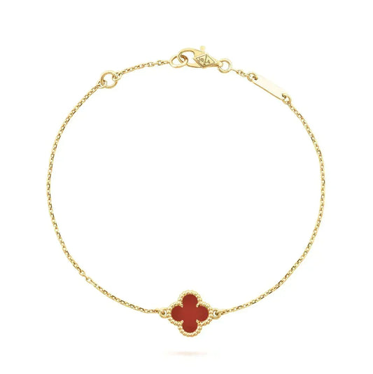 ¡®Veyra Jewelry¡¯CLOVER  CARNELIAN SINGLE FLOWER BRACELET