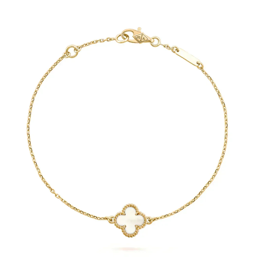 ¡®Veyra Jewelry¡¯CLOVER WHITE MOP SINGLE FLOWER BRACELET
