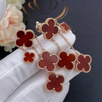 ¡®Veyra Jewelry¡¯CLOVER EARRINGS CARNELIAN 4 MOTIFS PINK GOLD