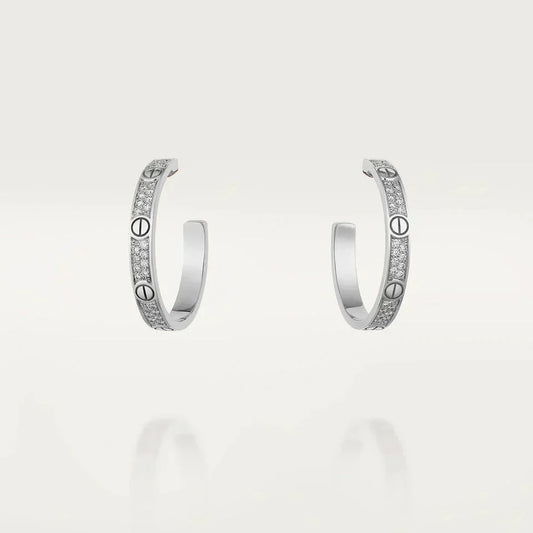¡®Veyra Jewelry¡¯LOVE DIAMOND SILVER HOOP EARRINGS