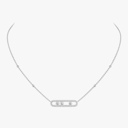 [Veyra Jewelry] Move Pave_ Rose Gold Diamond Necklace