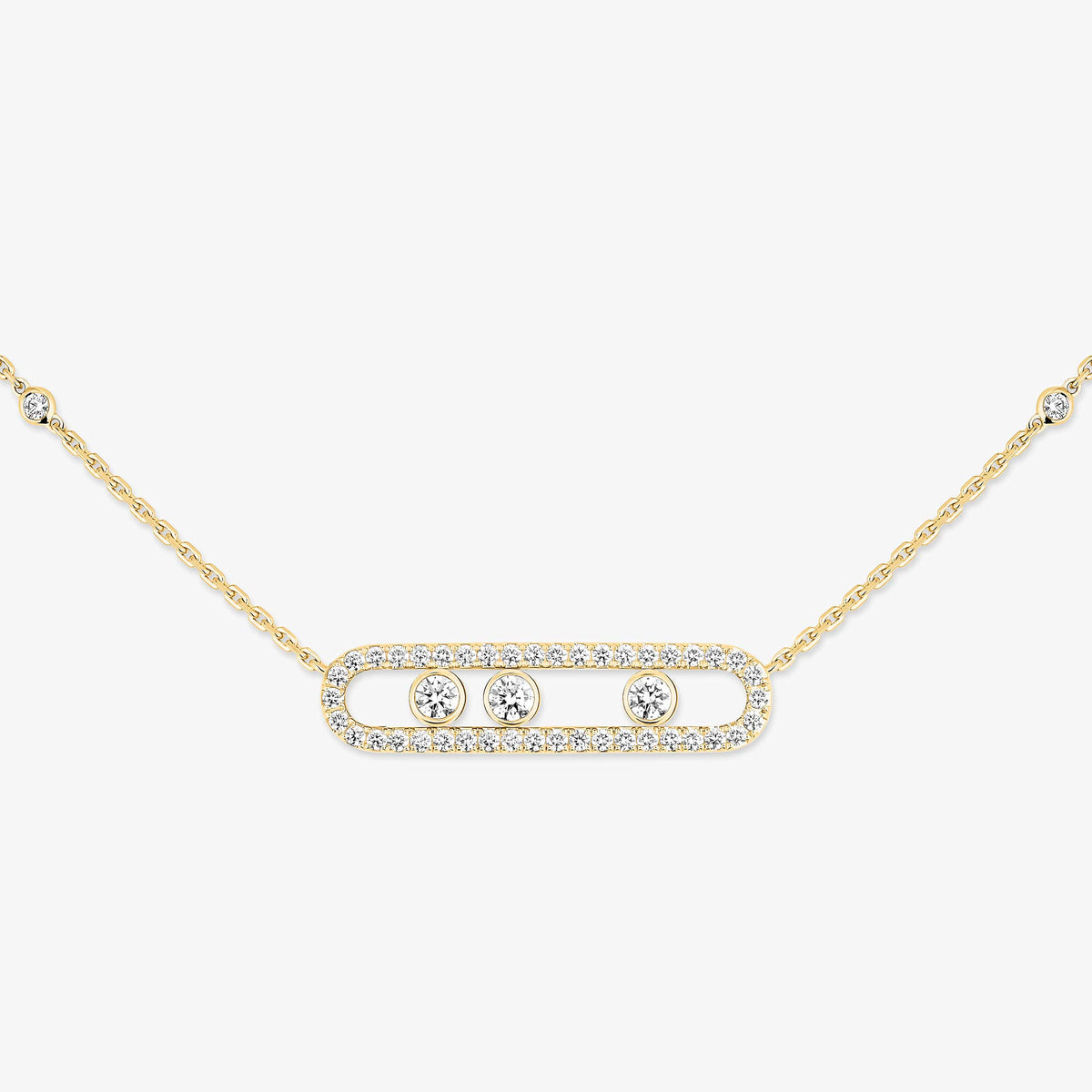 [Veyra Jewelry] Move Pave_ Rose Gold Diamond Necklace
