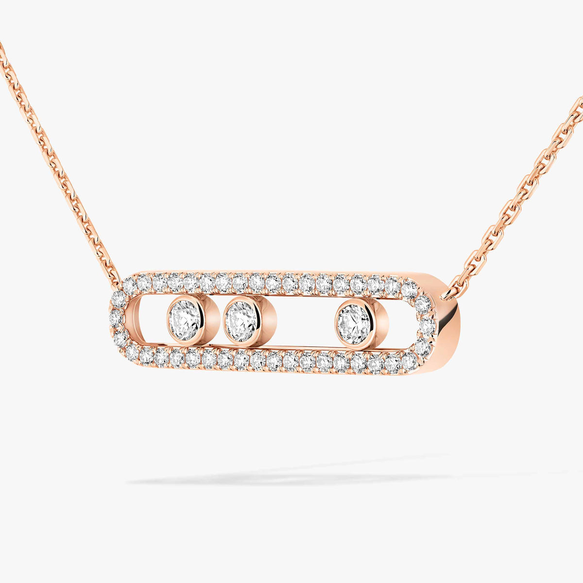 [Veyra Jewelry] Move Pave_ Rose Gold Diamond Necklace