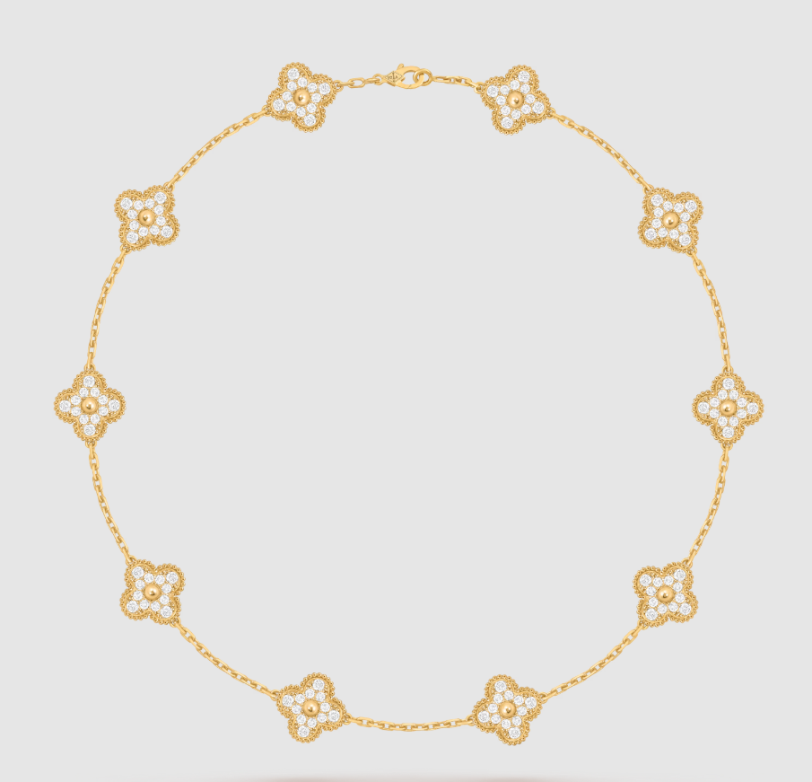 [¡®Veyra Jewelry¡¯]CLOVER 10 MOTIFS FULL DIAMOND NECKLACE