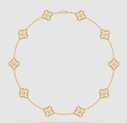 [¡®Veyra Jewelry¡¯]CLOVER 10 MOTIFS FULL DIAMOND NECKLACE