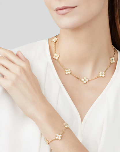 [¡®Veyra Jewelry¡¯]CLOVER 10 MOTIFS FULL DIAMOND NECKLACE