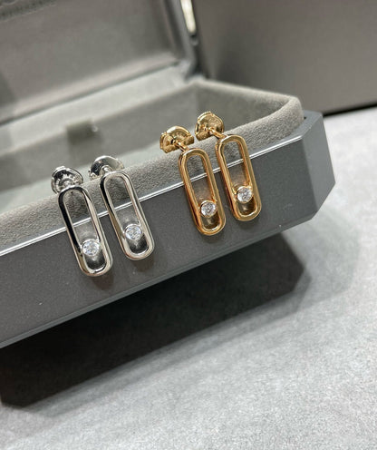[Veyra Jewelry]MOVE UNO SMALL 1 DIAMOND EARRINGS