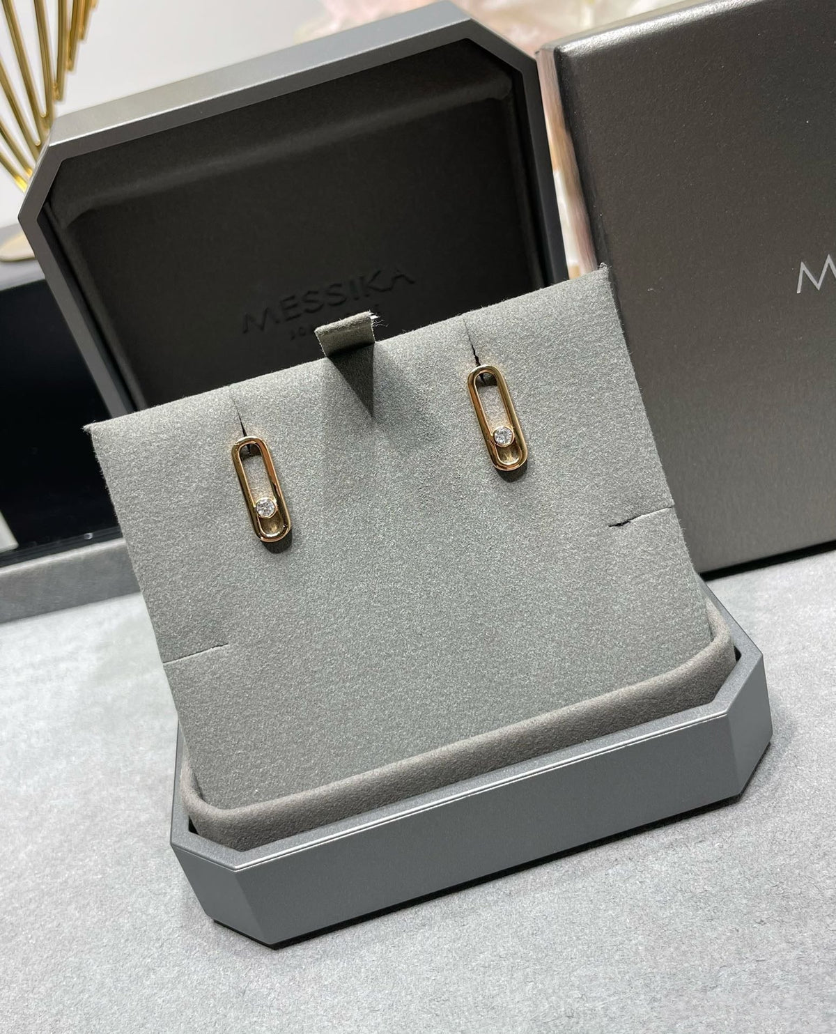[Veyra Jewelry]MOVE UNO SMALL 1 DIAMOND EARRINGS