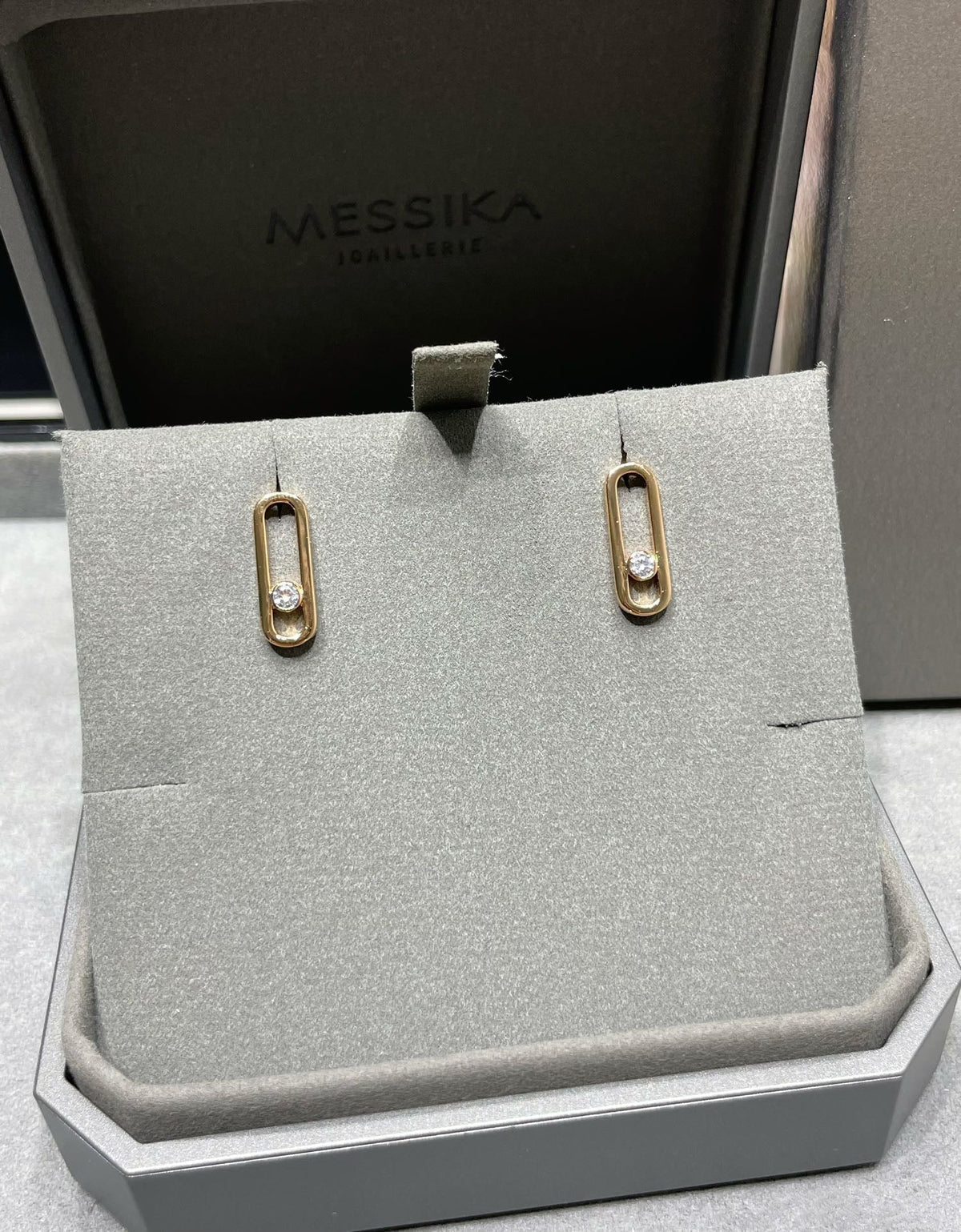 [Veyra Jewelry]MOVE UNO SMALL 1 DIAMOND EARRINGS
