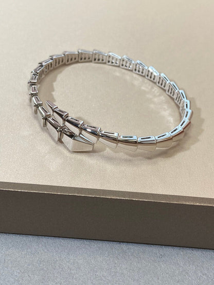 [Veyra Jewelry]Viper Silver No‑Diamond Snake Bracelet