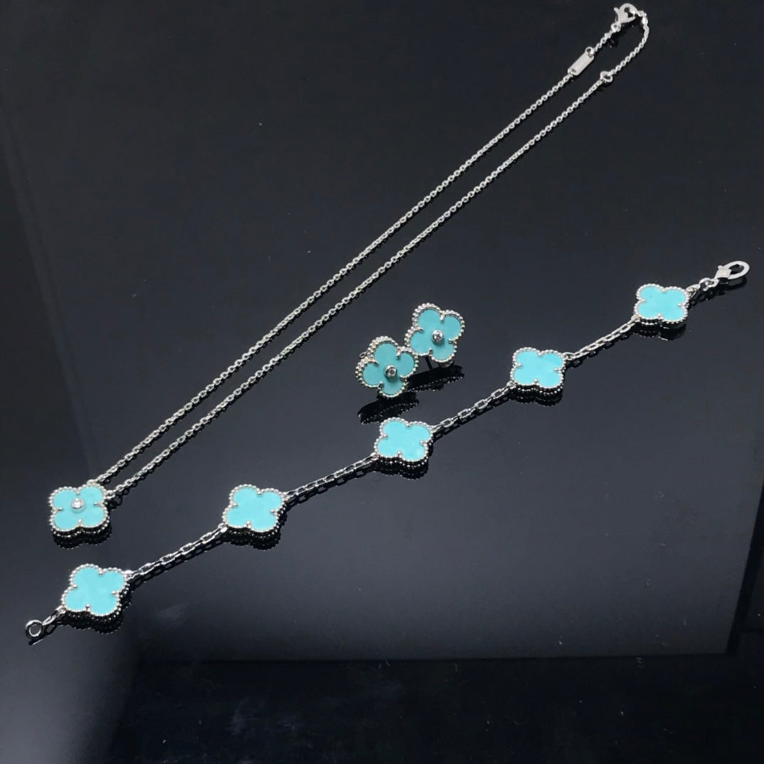 ¡®Veyra Jewelry¡¯CLOVER 1 DIAMOND BLUE SKY SILVER EARRINGS