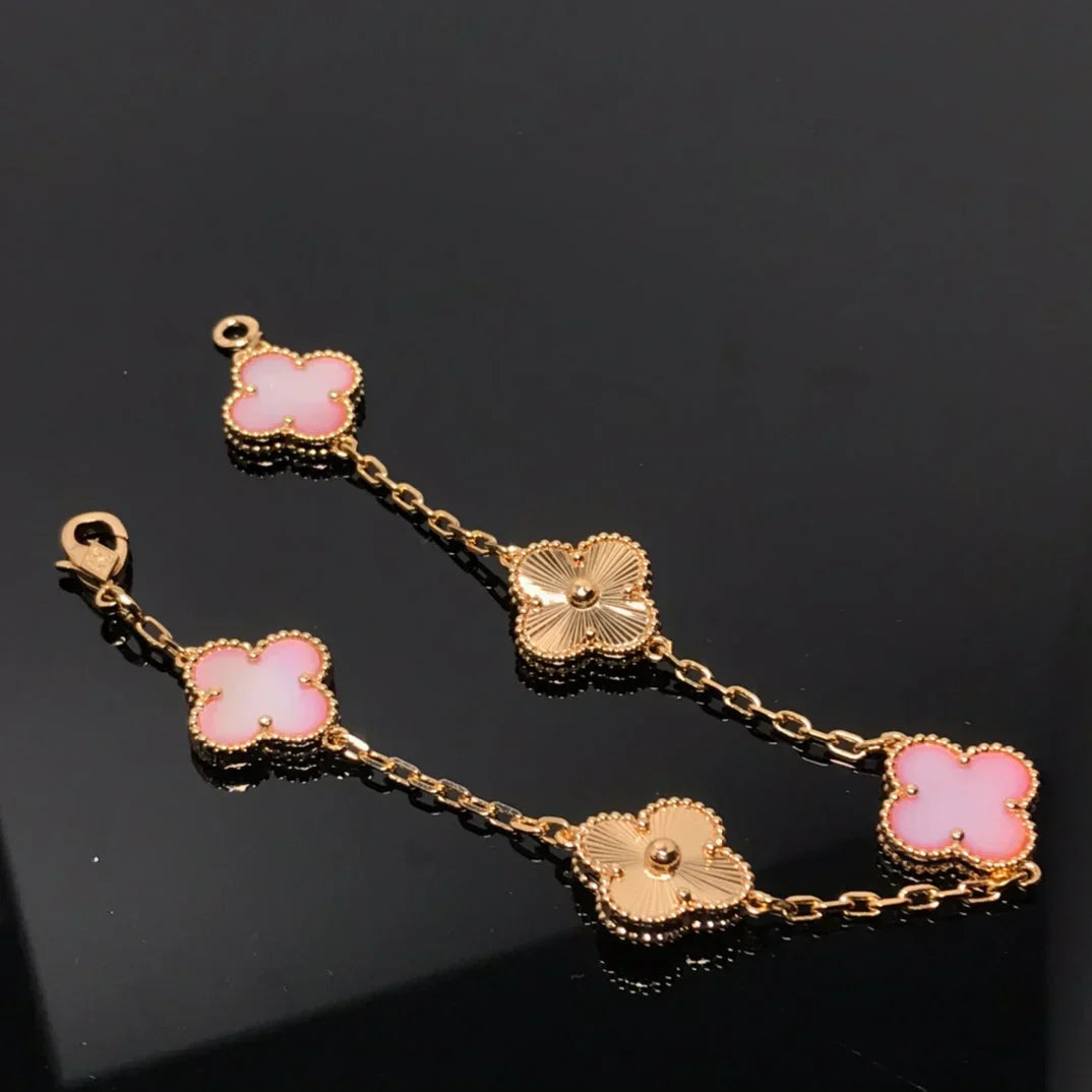 [Veyra Jewelry]New  CLOVER 5 MOTIFS  PINK MOP BRACELET COLLECTION