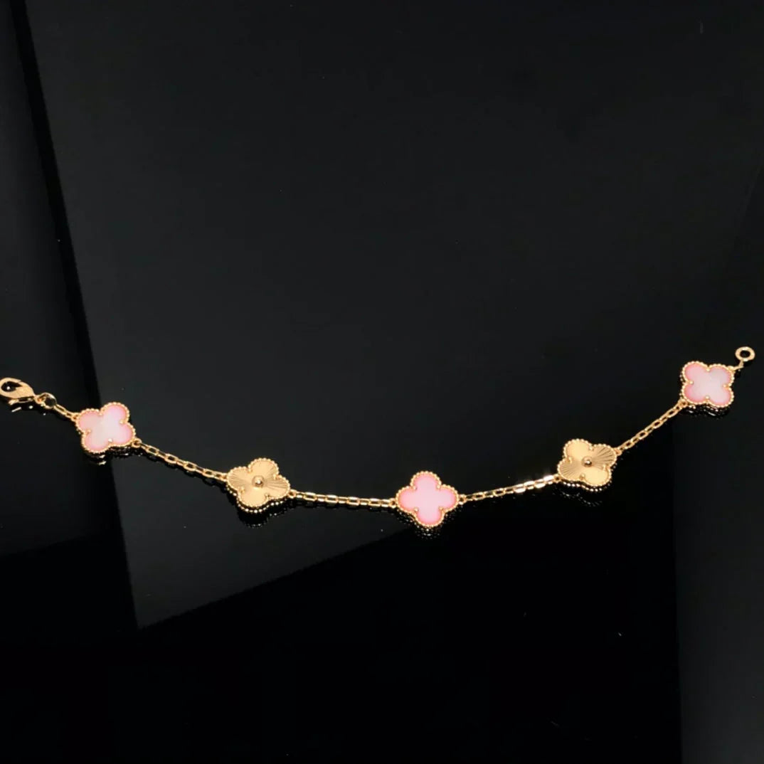 [Veyra Jewelry]New  CLOVER 5 MOTIFS  PINK MOP BRACELET COLLECTION