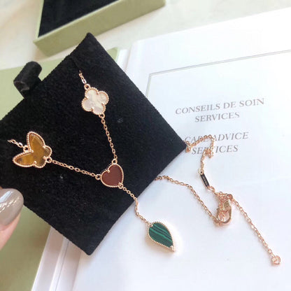 ¡®Veyra Jewelry¡¯LUCKY SPRING 4 MOTIFS ROSE GOLD NECKLACE