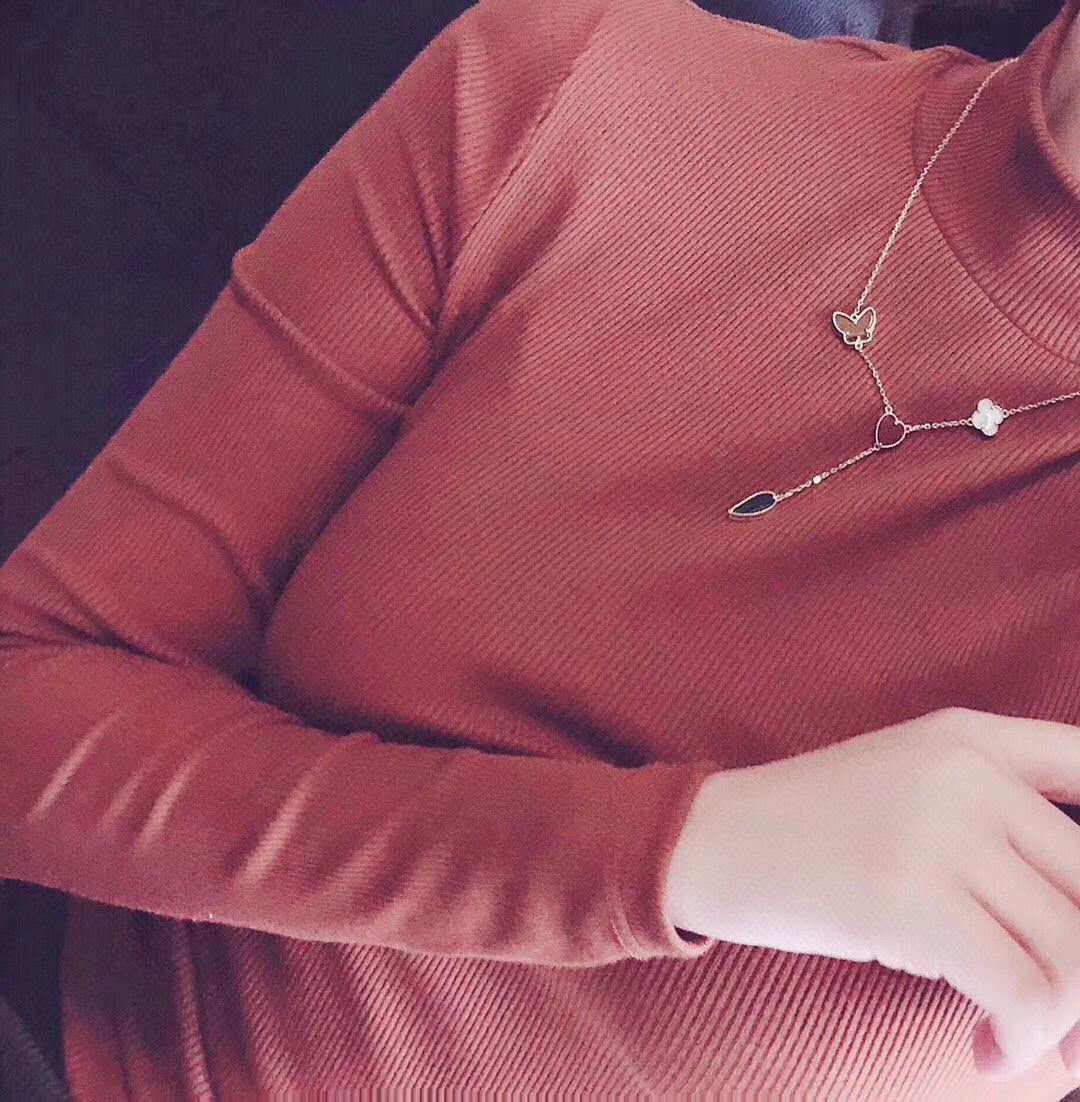¡®Veyra Jewelry¡¯LUCKY SPRING 4 MOTIFS ROSE GOLD NECKLACE
