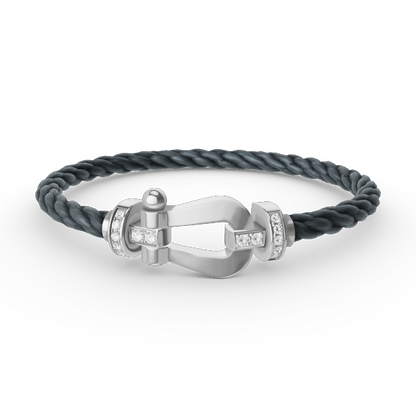 ¡®Veyra Jewelry¡¯FORCE LARGE HORSESHOE HALF DIAMOND BRACELET SILVER