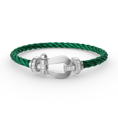 ¡®Veyra Jewelry¡¯FORCE LARGE HORSESHOE HALF DIAMOND BRACELET SILVER